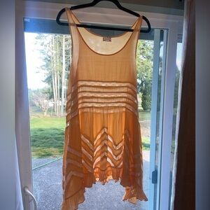 Free People Orange Sheer Chemise